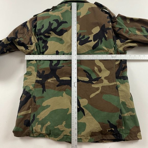 US Army Coat Cold Weather Camouflage Jacket Mens Medium M65 Military Hood - Picture 12 of 14
